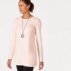 J. Jill Pure Jill Top XL Pink Soft Touch Cotton Tunic Long Sleeve Lagenlook